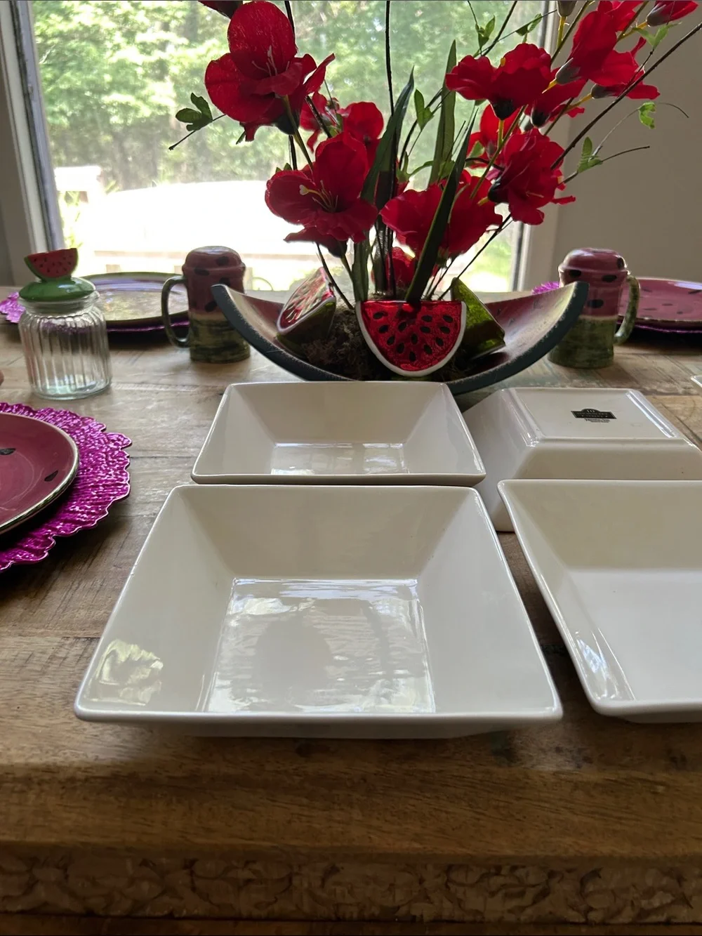 White Ceramic Square Serving Bowls - Set of 6 By 10 Strawberry Street